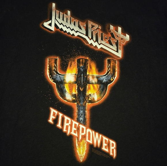 JUDAS PRIEST Firepower Tour Shirt Youth Large rare size fit Women's XS S 🔥🔥🔥 - Picture 5 of 5